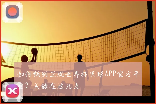 如何甄别正规世界杯买球APP官方平台?关键在这几点